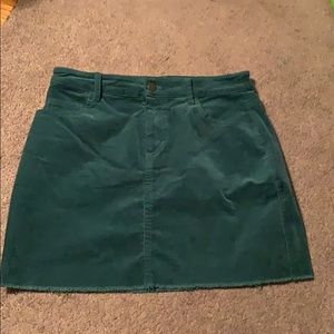 Green Suede Mini Skirt